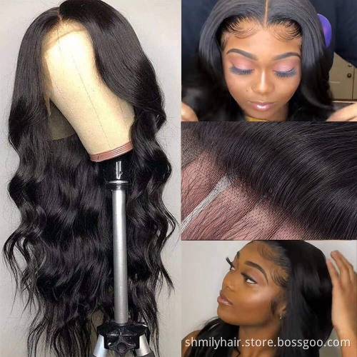 Mink Brazilian Human Hair Lace Front Wig HD Transparent Swiss Lace Wig Raw Virgin Cuticle Aligned Human Hair Wig For Black Women